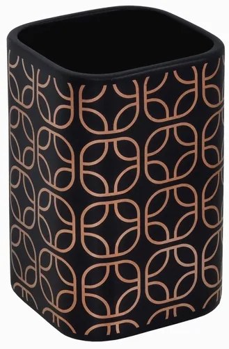 BISK Erga Glossy, álló kozmetikai pohár, fekete-arany, ERG-07969