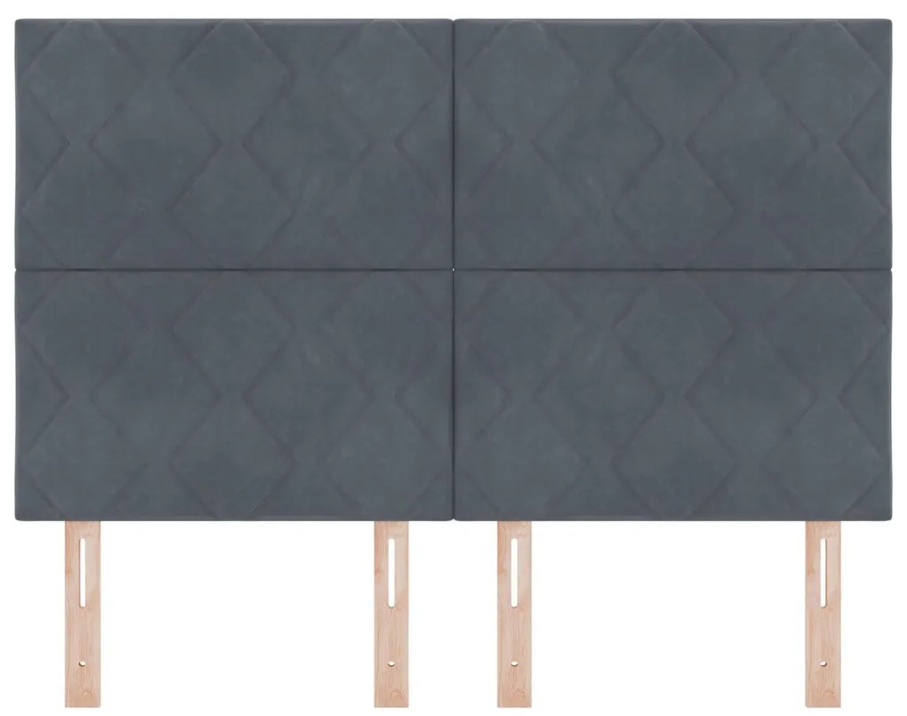 Fejtámla Gyémánt Blokkok Design Sötét Szürke 160 cm Bársony
