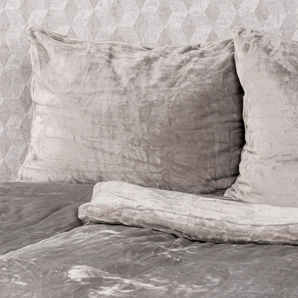 4Home mikroflanel ágyneműhuzat szürke, 160 x 200 cm, 70 x 80 cm, 160 x 200 cm, 70 x 80 cm