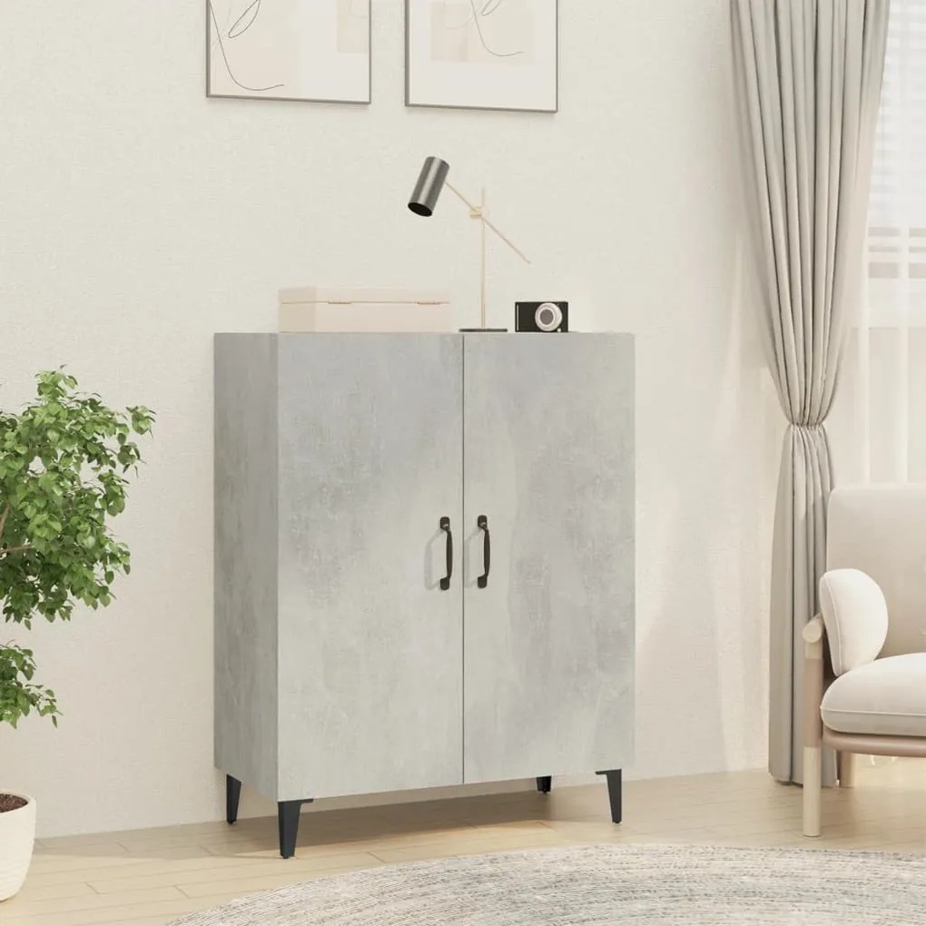 betonszürke szerelt fa tálalószekrény 70 x 34 x 90 cm
