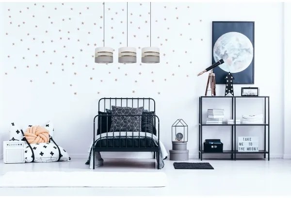 Csillár zsinóron CORAL 3xE27/60W/230V fehér/szürke