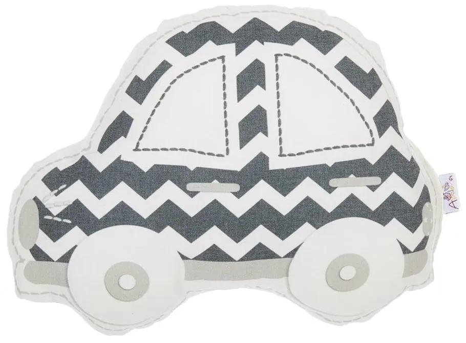 Pillow Toy Car szürke-fehér pamut keverék gyerekpárna, 32 x 25 cm - Mike & Co. NEW YORK