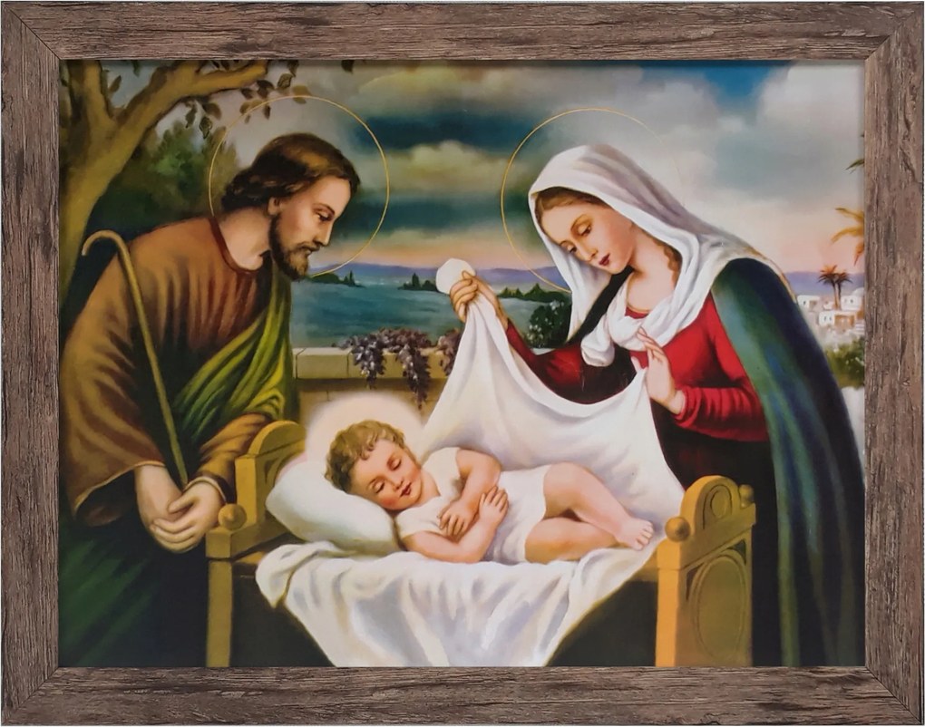 Vászonkép 35x45 Szent Család Jézus Tölgy Keret