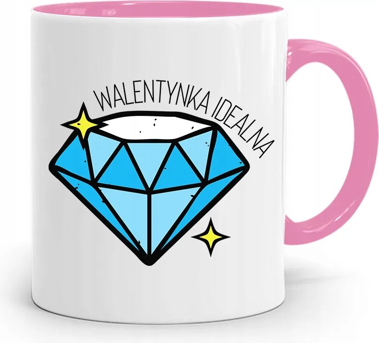 Rózsaszín Bögre Valentin Napra Tökéletes nyomott mintával