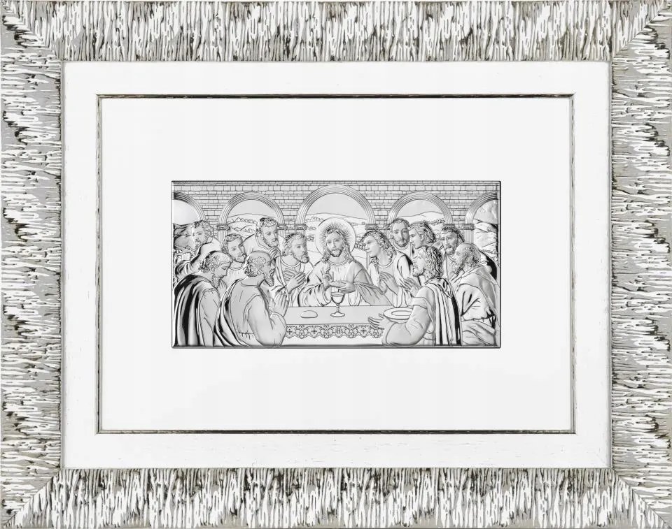 Nagy ezüst kép Utolsó vacsora Gravírozás AE0290/3QS