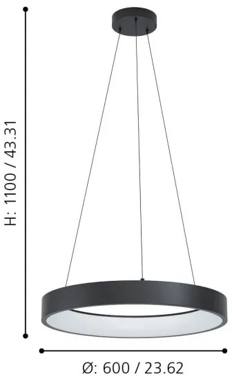 Eglo 900068 - LED RGBW Dimmelhető csillár zsinóron MARGHERA-Z LED/26W/230V