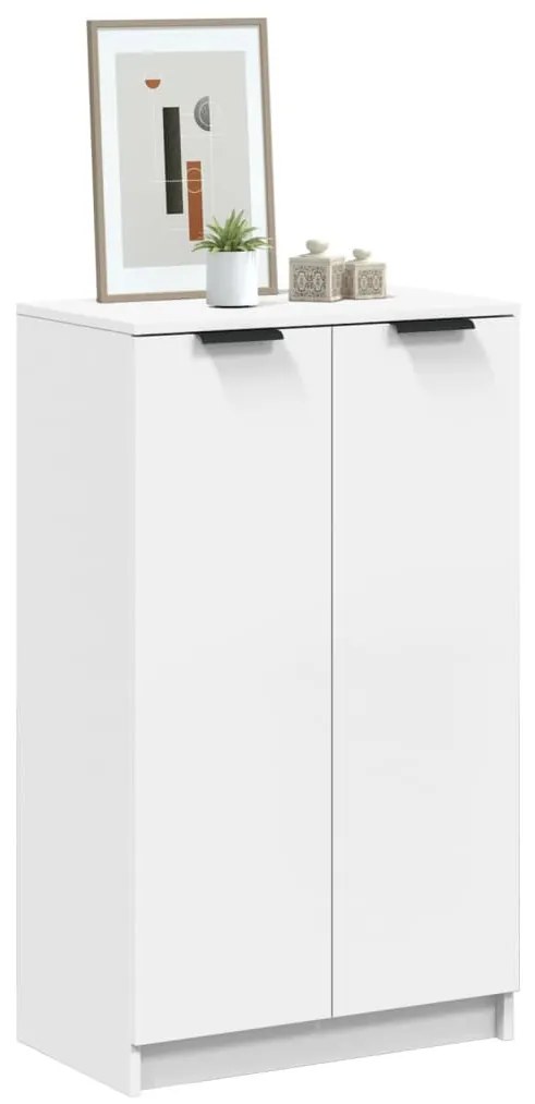 fehér szerelt fa cipősszekrény 59 x 35 x 100,5 cm