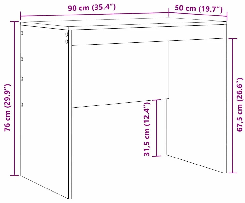 Asztal Beton szürke 90 x 50 x 76 cm Faanyag