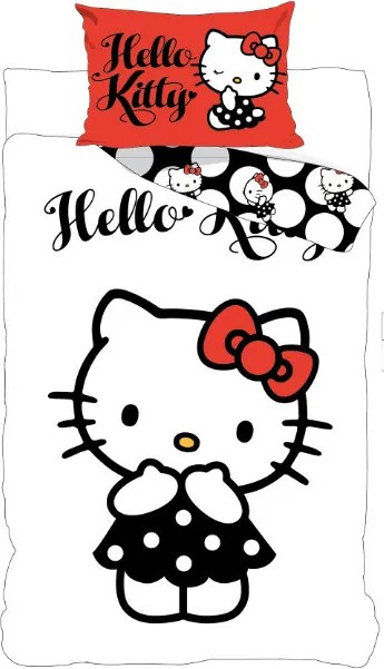 Hello Kitty Black Dress gyerek, ovis ágyneműhuzat 100×135 cm, 40×60 cm