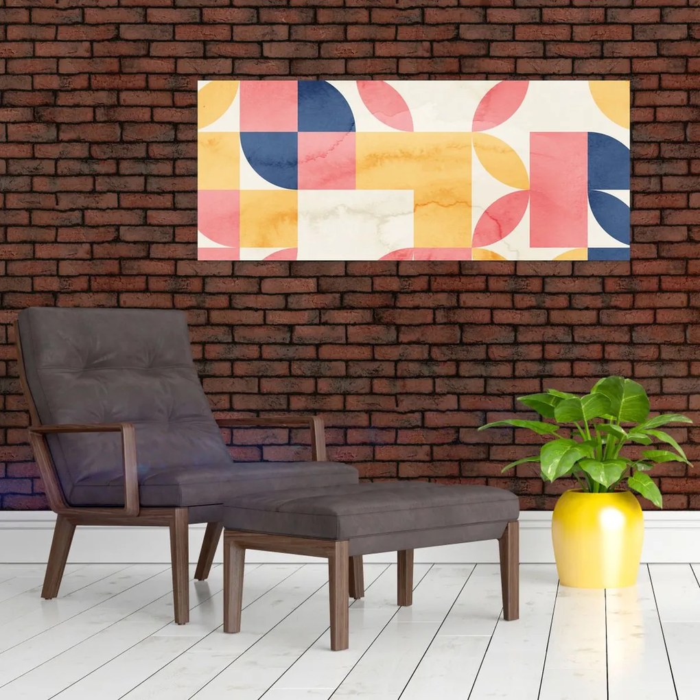Kép - Absztrakció retro mintákkal (120x50 cm)