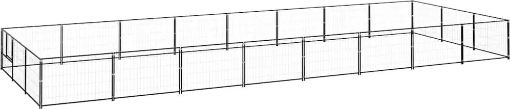 vidaXL fekete acél kutyakennel 24 m²