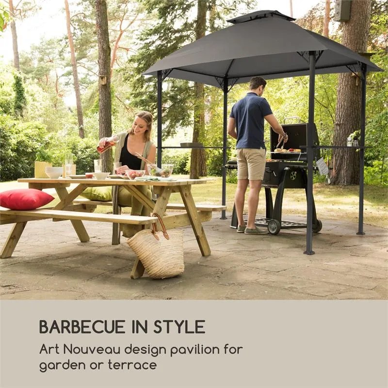 Blumfeldt Steakhouse al Sur, grillező tető, 244x260x152 cm, 160 g, lánggátló, acél, szürke
