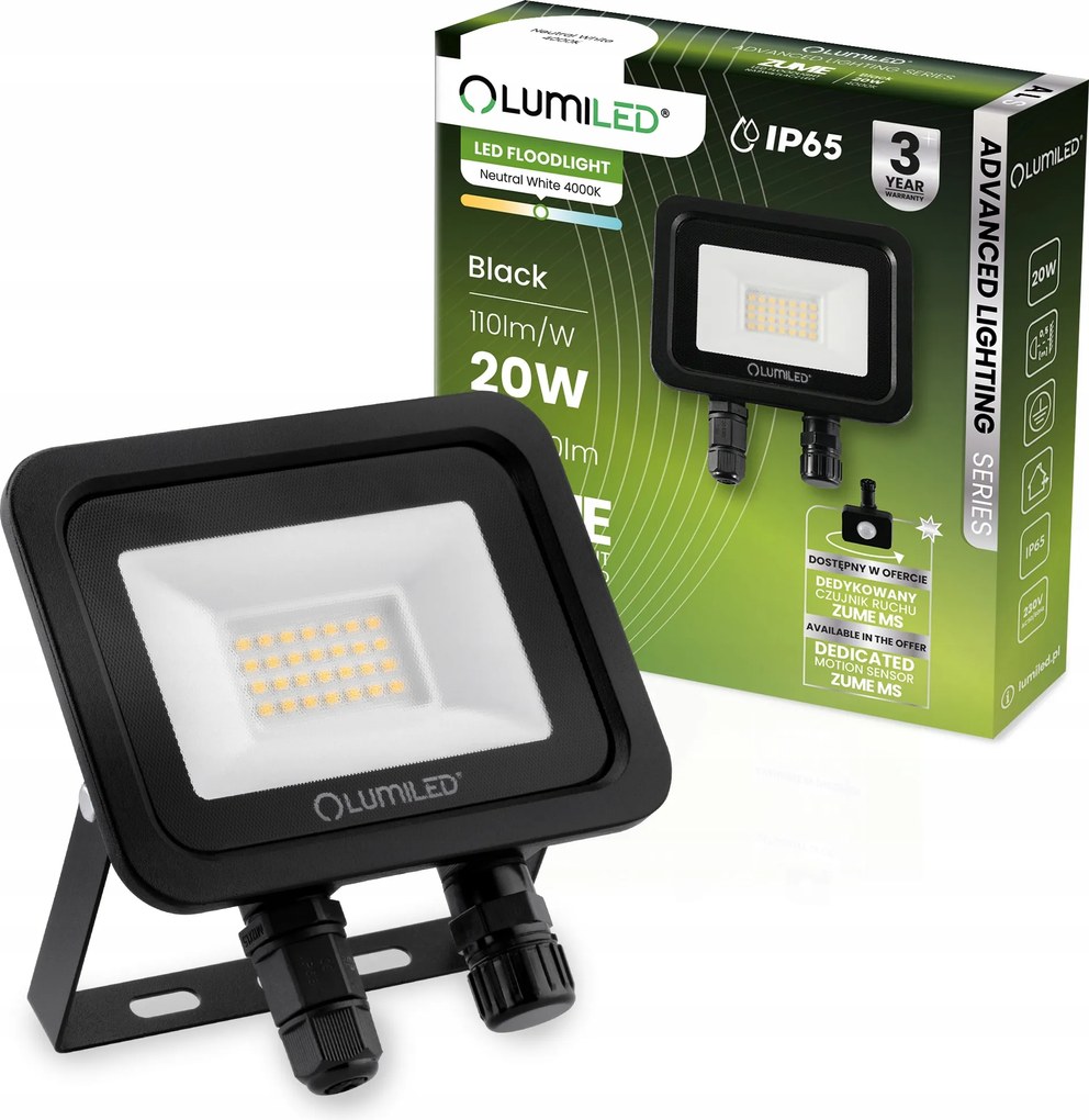 Halogén fényvető Led lámpa 20W 2200 lm IP65 kültéri Szuper Erős 4000K