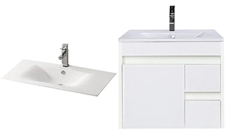 Luna 60 alsó fürdőszoba bútor mosdóval fehér