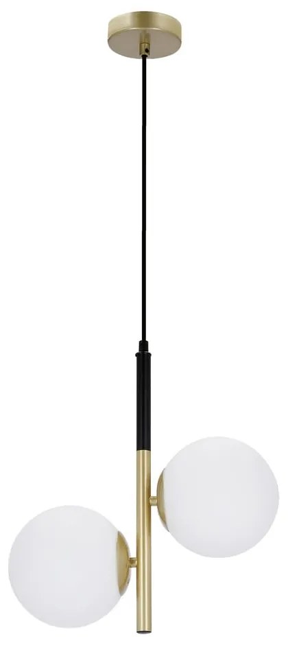 Aranyszínű függőlámpa üveg búrával 32.5x15 cm Duo – Candellux Lighting
