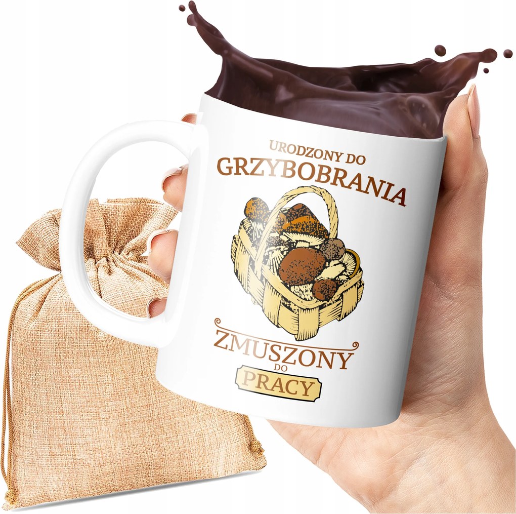 Nyomott Mintás Bögre Gombaölésre Született, Munkára Kényszerített Gomba Erdő