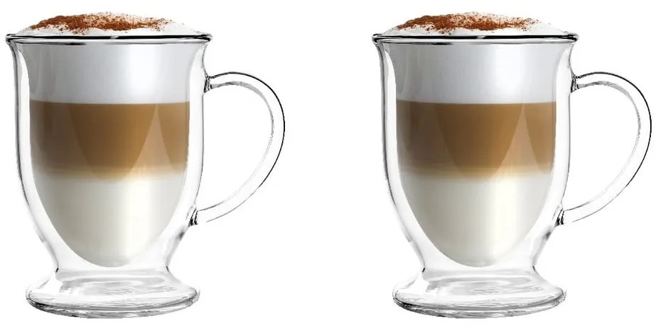 2 db duplafalú üveg bögre, 250 ml - Vialli Design
