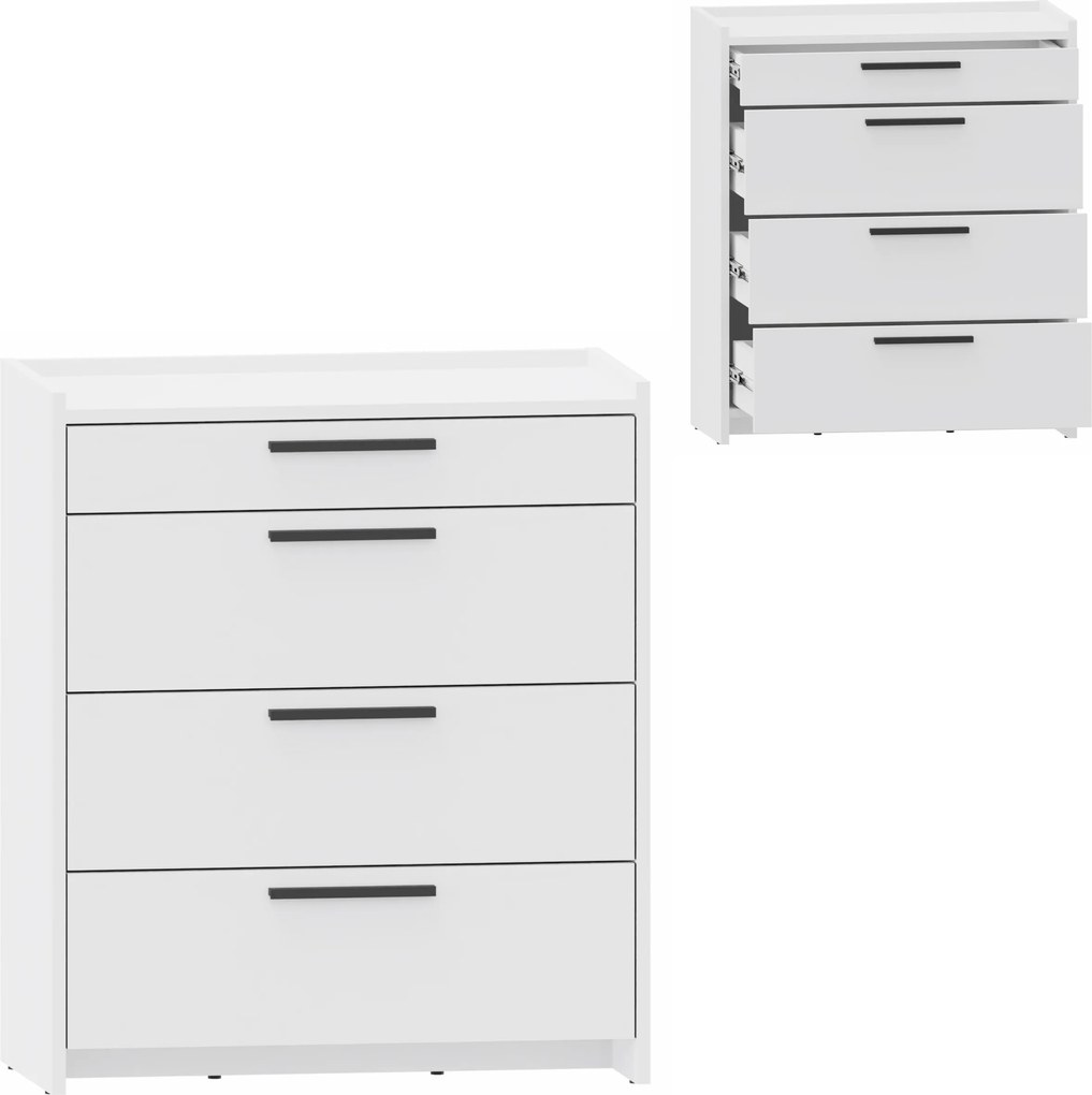 Komód szekrény Altivo Com 70 3SW1SN fehér irodai gyerekszoba könyvespolc