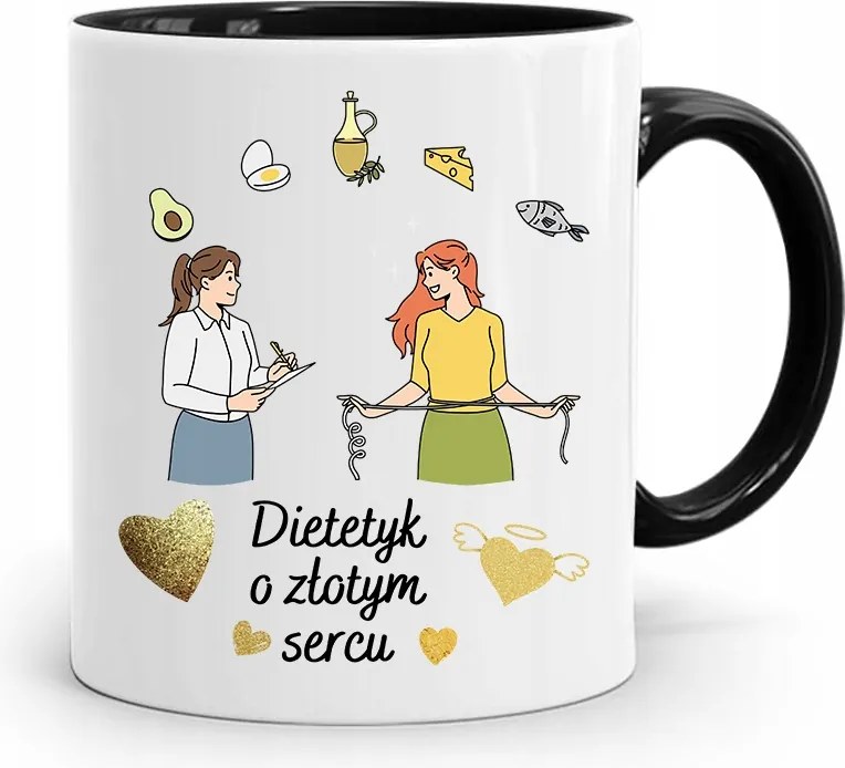 Dietetikus Dietetikusoknak Fekete Ajándék Bögre fényképes nyomtatással