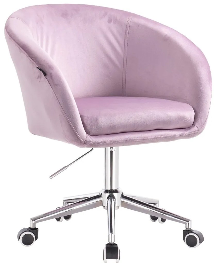 HR8326K Halványlila modern velúr szék krómozott lábbal