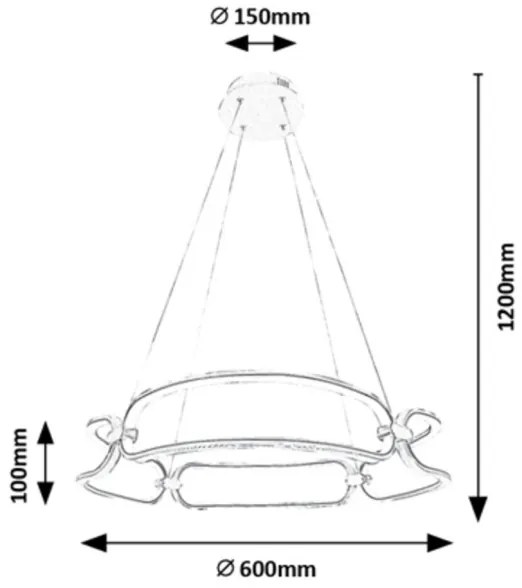 Rabalux 72010 - FRINGILLA LED csillár 67W, 230V, 4000K, kábellel
