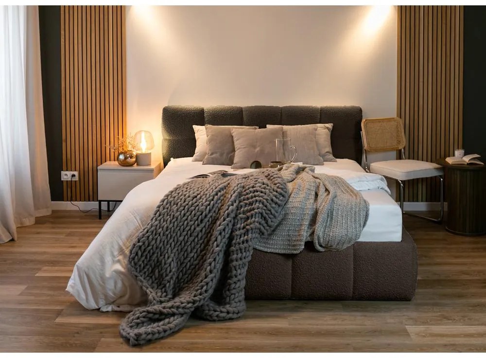 Franciaágy 140 cm Cirsten 140B (ágyráccsal) (bézs). 1099523