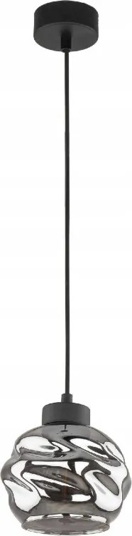 Függő mennyezeti lámpa 150cm Fekete 1 grafit barázdált lámpabúrával