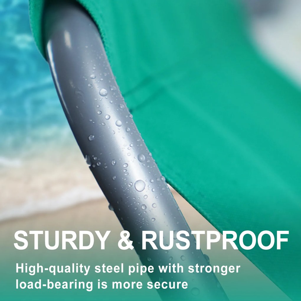 Összecsukható tengerparti napozóágy SAND, zöld