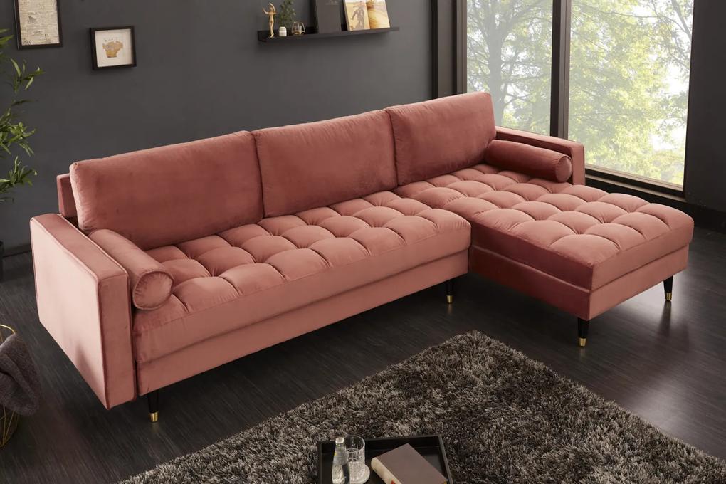 COZY VELVET design bársony kanapé - lazac