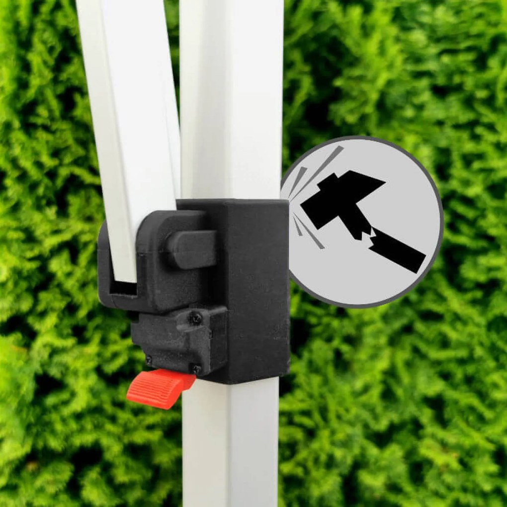 Verseny sátor 3×4,5 m ALU, motorsporthoz is - plusz 3 oldalfal - Fehér