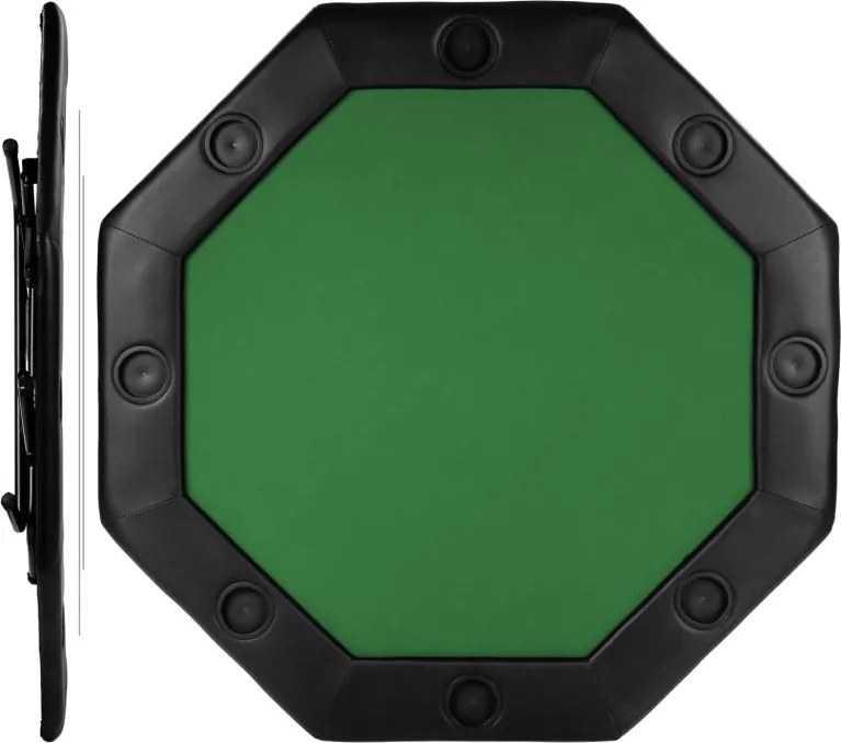 GamesPlanet® Pókerasztal 8 személyes 122 x 122 cm zöld