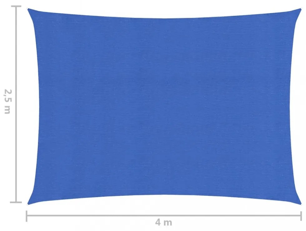kék HDPE napvitorla 160 g/m² 2,5 x 4 m