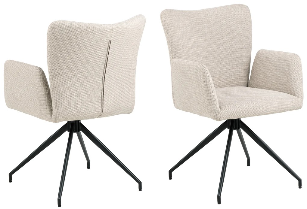 MAZZONI EXPORT SARETTA Beige (Basel 24 szövet) - MODERN KÁRPITOZOTT FORGÓSZÉK NAPPALIBA/ÉTKEZŐBE/LOFT IRODÁBA