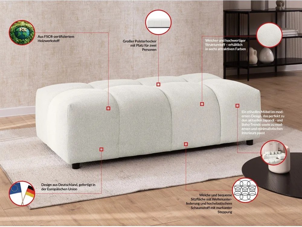 Fehér lábtartó Albane – Ropez