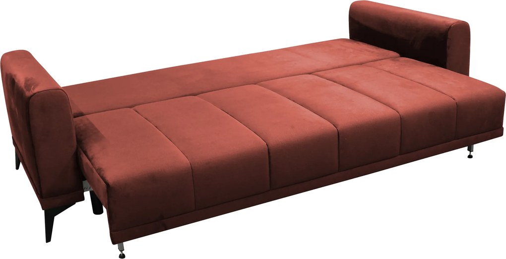 Szétnyitható kanapé, terrakotta, GRACE BIG SOFA