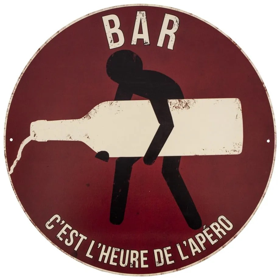 Fém falitábla 40x40 cm C'est l'heure de l'apéro – Antic Line