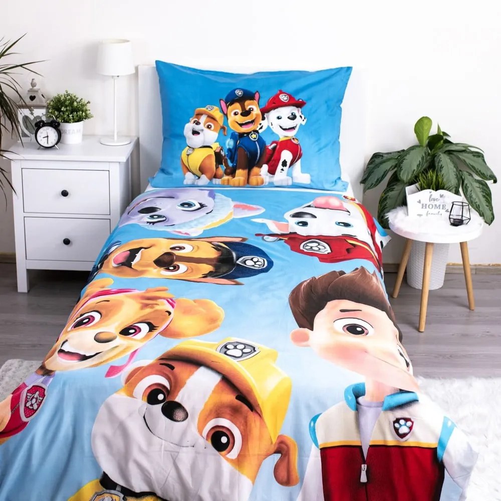 Egyszemélyes mikroszálas gyerek ágyneműhuzat 140x200 cm Paw Patrol – Jerry Fabrics