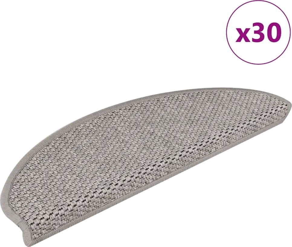vidaXL 30 db lépcsőszőnyegek öntapadós szizál kinézetű 65x21x4 cm