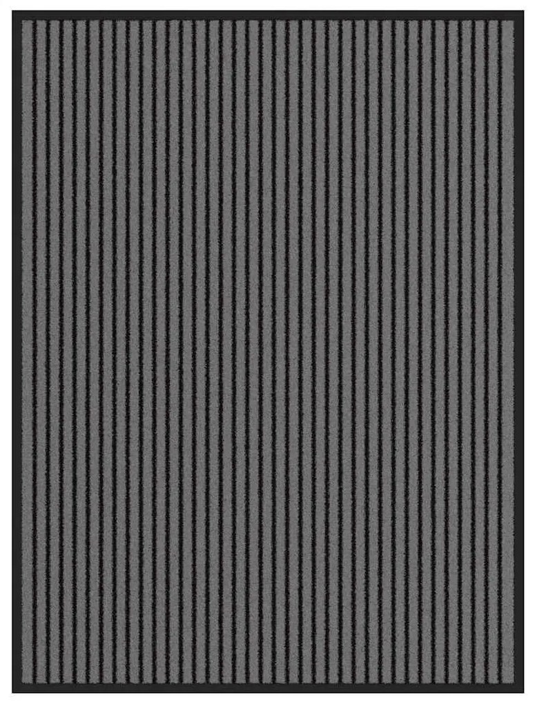 lábtörlő csíkos fekete és szürke 90x120 cm