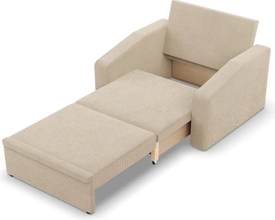 Vertico fekvőfotel, 90 cm széles, kordbársony, bézs