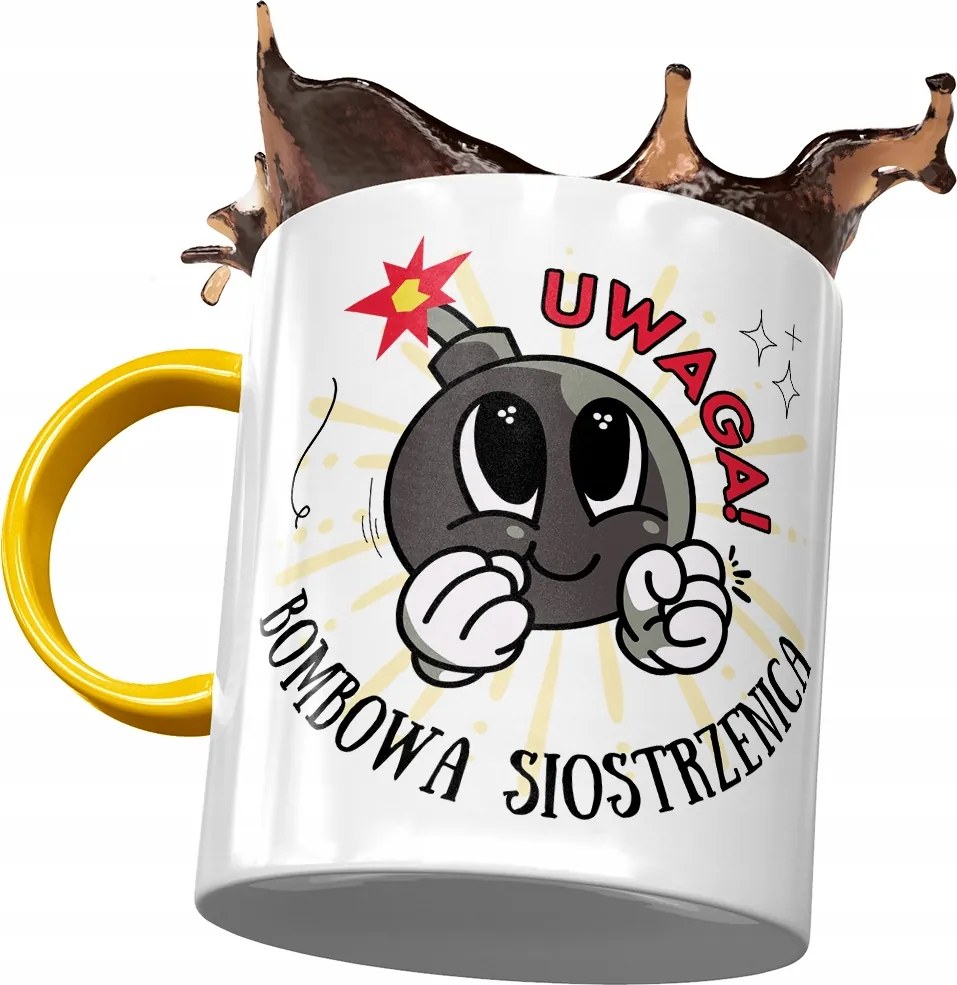 Sárga Bögre Unokahúgnak Születésnapra Ajándék Nyomtatott Fotóval