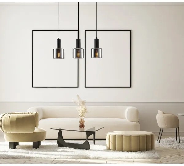 ITALUX PND-65342-3A-BK+SG - Csillár zsinóron SANTIA 3xE27/40W/230V fekete