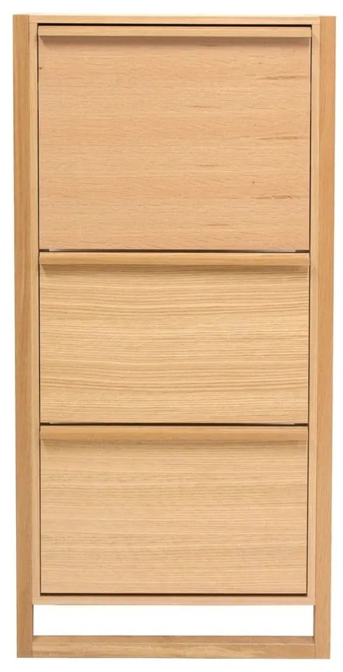 Natúr színű billenő ajtós cipőtartó tölgyfa dekorral NewEst – Woodman