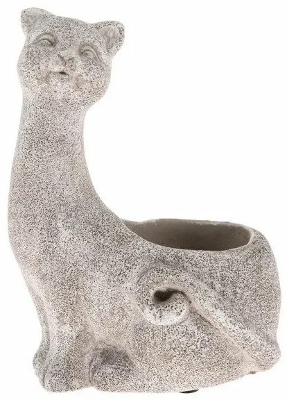 Beton virágcserép Macska, szürke, 16,5 x 22 x 13,5cm