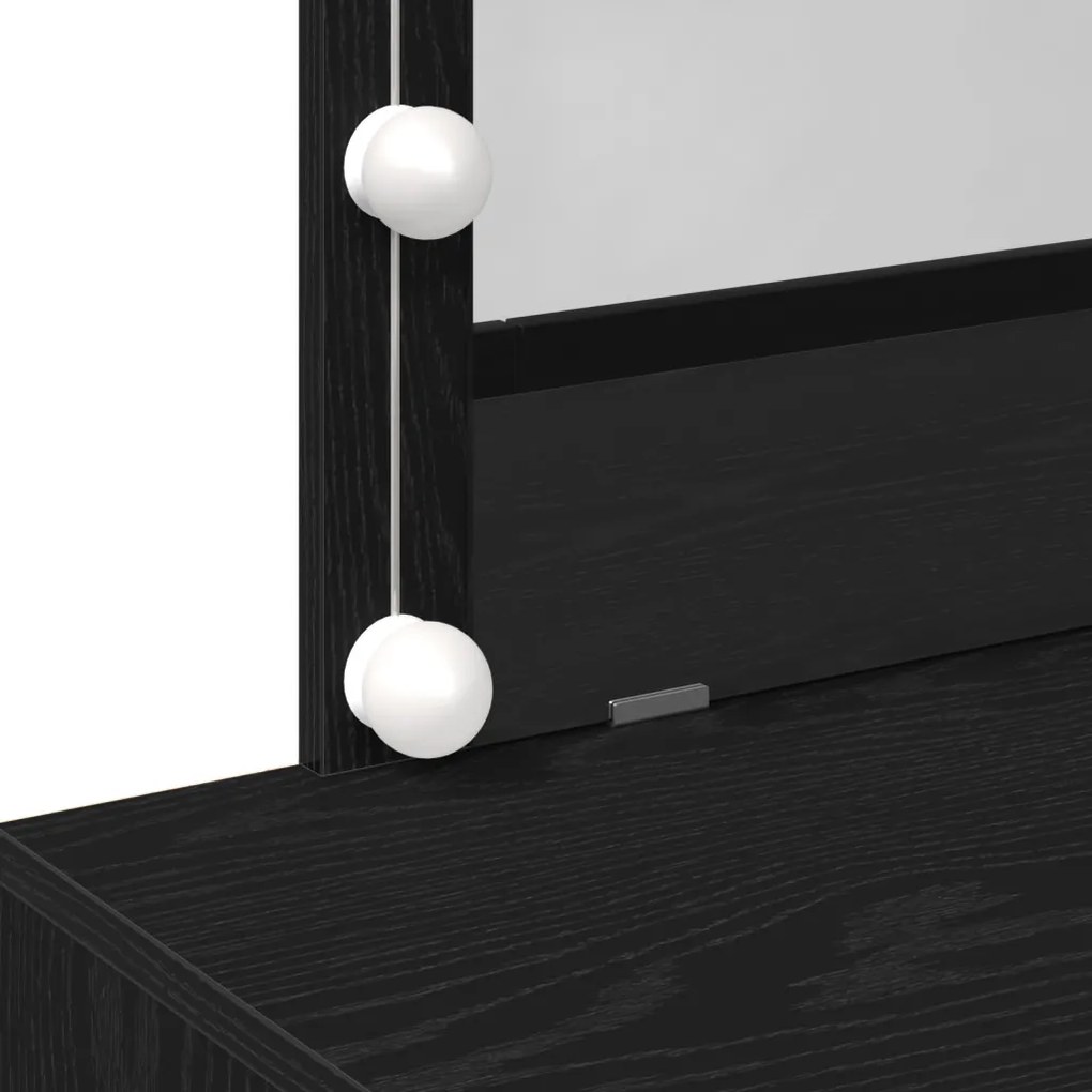 pipereasztal LED világítással Fekete tölgy 100x40x120 cm