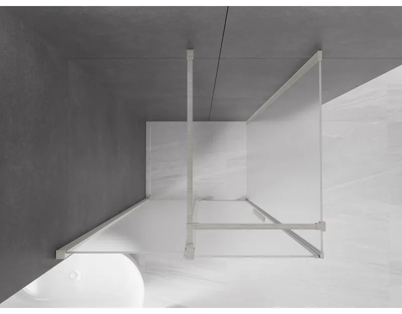 Mexen Velar, zuhanykabin tolóajtóval 100 x 70 cm, 8 mm-es matt üveg, csiszolt acél, 871-100-070-31-97
