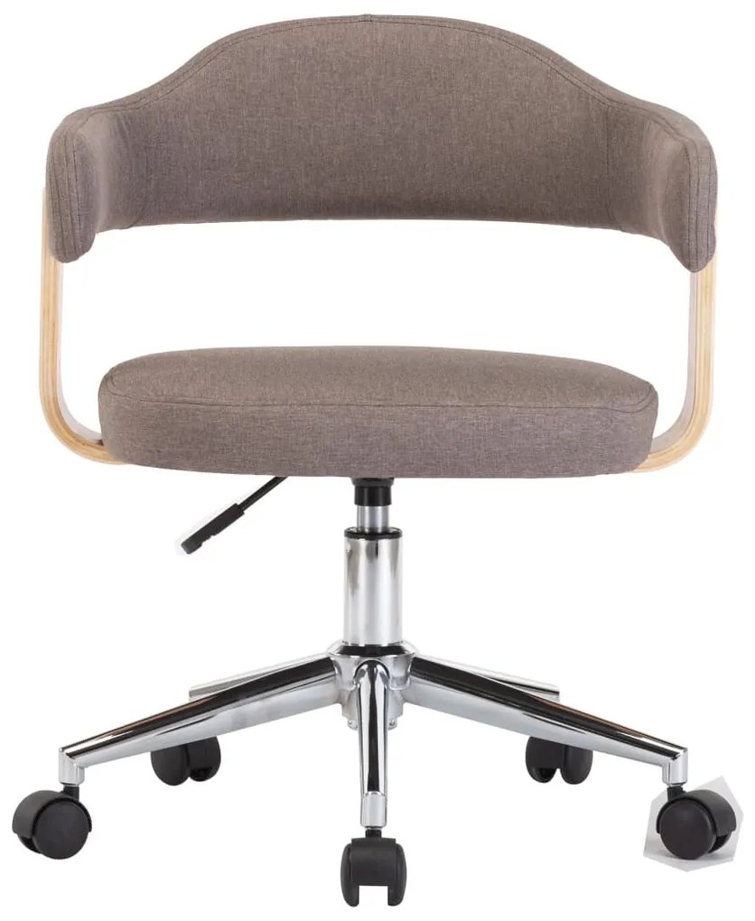 6 db tópszínű hajlított fa és szövet forgó étkezőszék