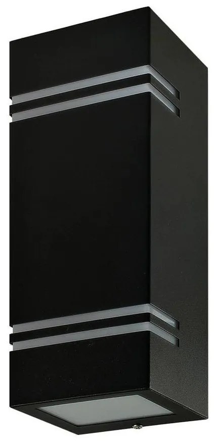 Kobi Kültéri fali lámpa QUAZAR7 2xGU10/11W/230V IP44 fekete KB0186