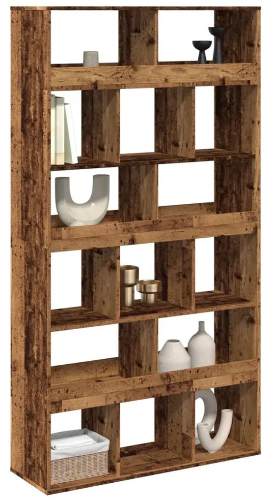 antik fa színű szerelt fa térelválasztó 100 x 33 x 187,5 cm
