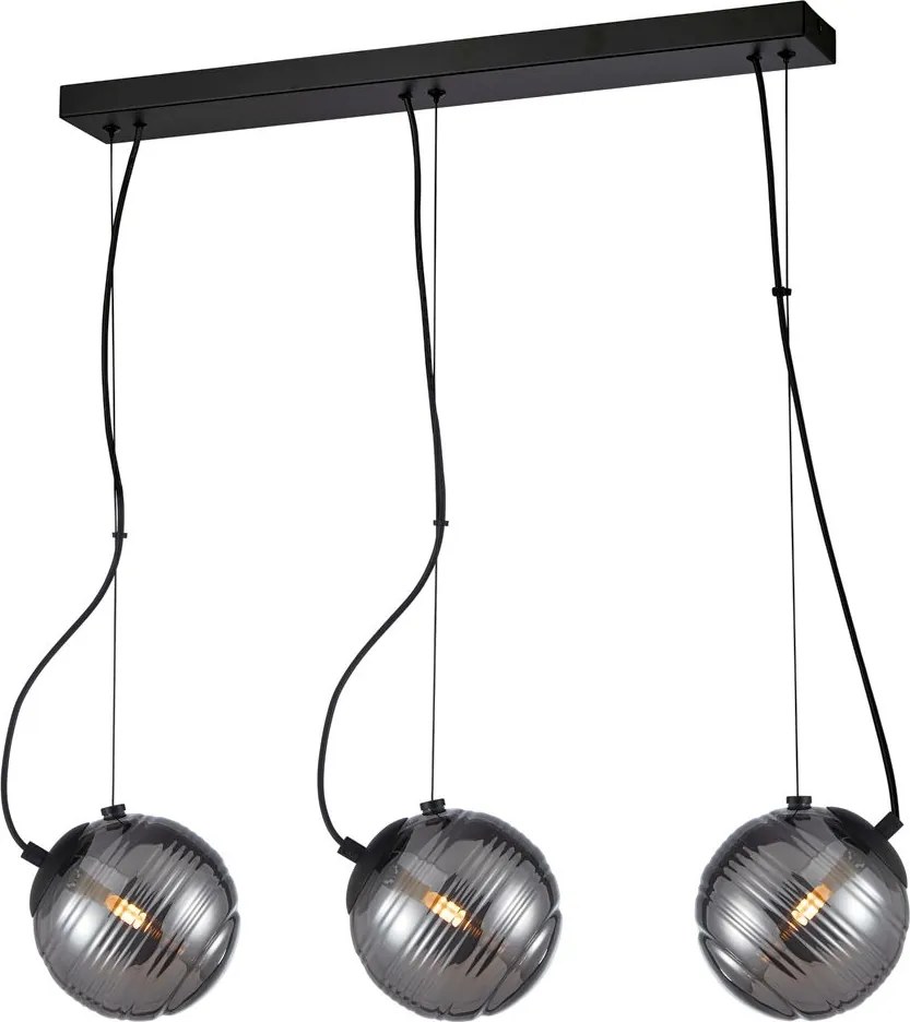 Italux modern függeszték perona matt fekete füstös szürke itxpnd-92389-3l-bk